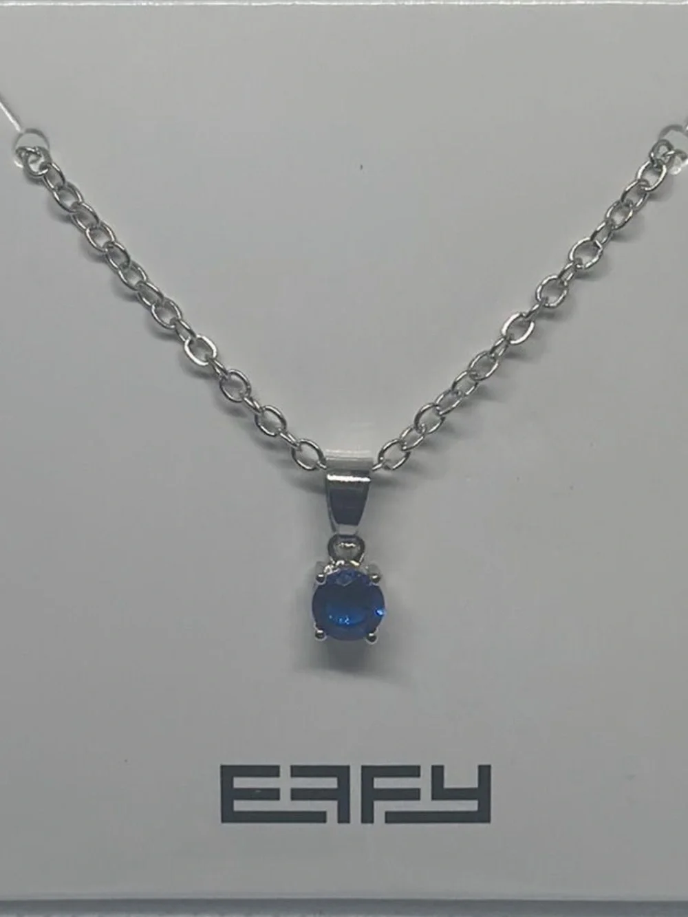 NWT EFFY Silver Blue Gemstone Necklace 18”